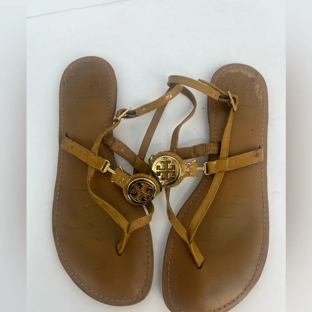 RARE Tory Burch Ali Anteka Tan Leather Sandals